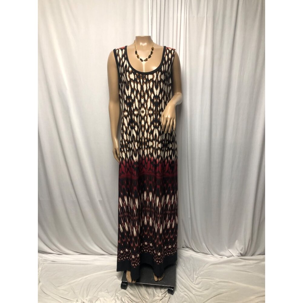 Sunny Leigh Sleeveless Maxi Dress Womens Size XL Animal Print Stretch Comfy